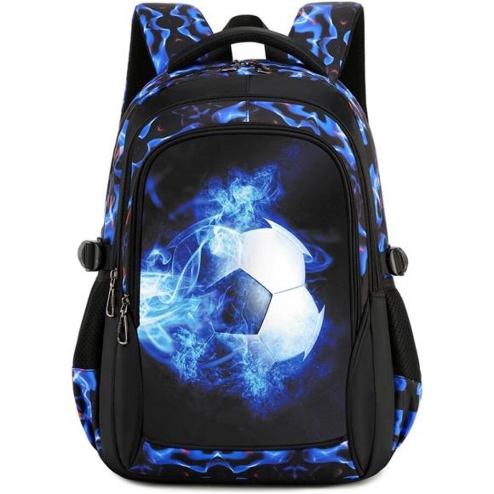Boys Backpack Kids Bookbag Durable Elementary Middle School Bags Soccer 18in